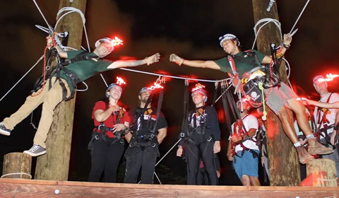 Night Zipline Adventure Coral Crater Adventure Park