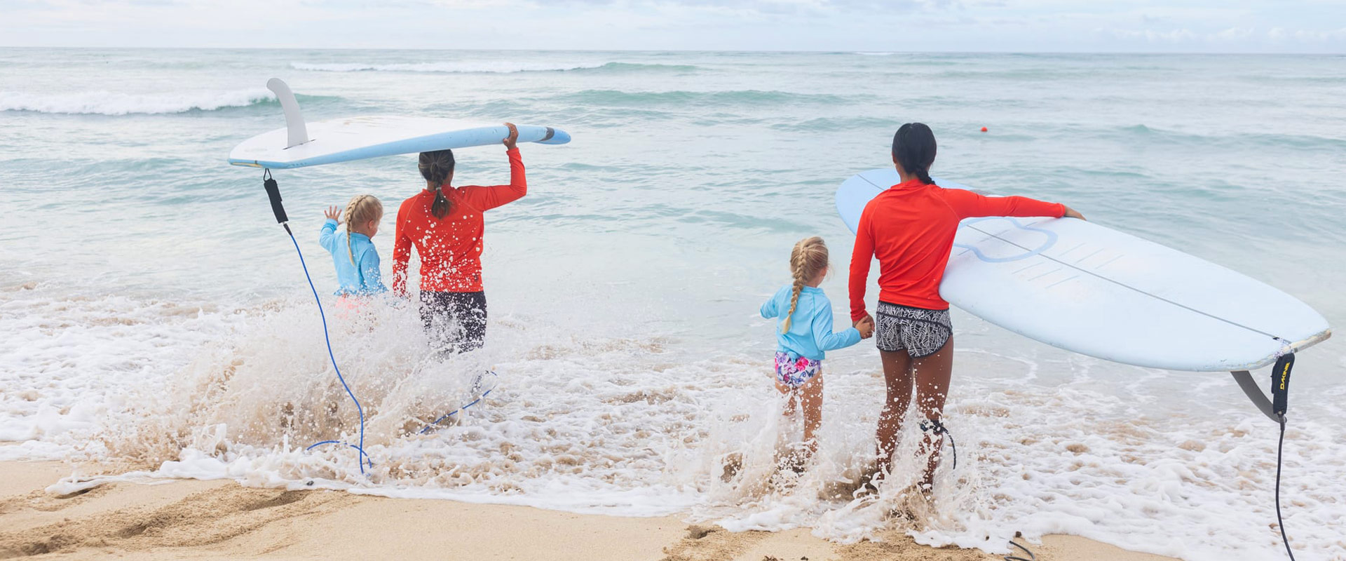 Surfing safe in the warm hawaiian waters